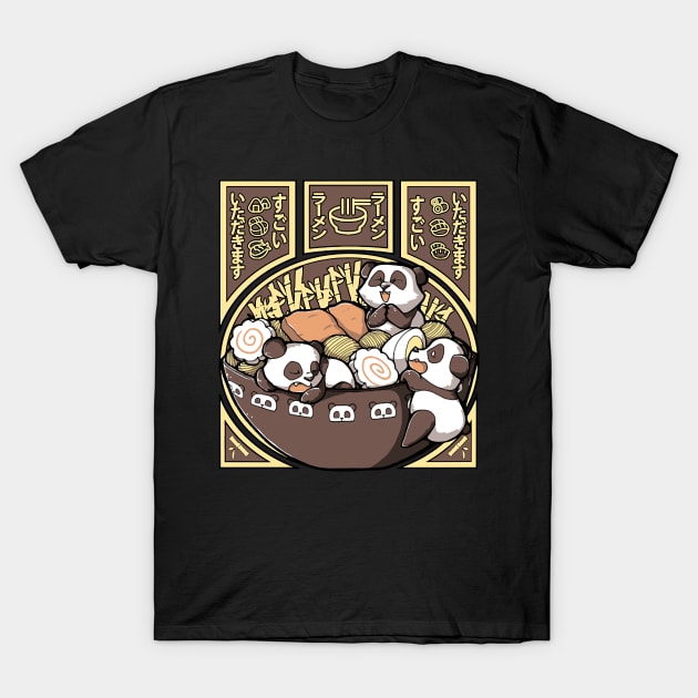 Panda Ramen T-Shirt by rWashor